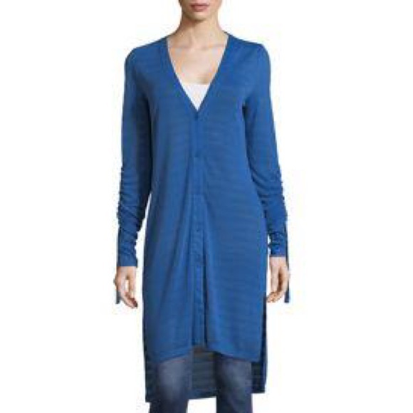 Halston Heritage Sweaters - || Halston || bright indigo cardigan rouched arms